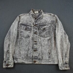 Vintage ACA Joe Jacket Mens Large Gray Stonewashed Denim Trucker Japan 80s